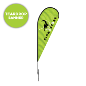 Teardrop Banner - Spike Teardrop Banner with Spike Base