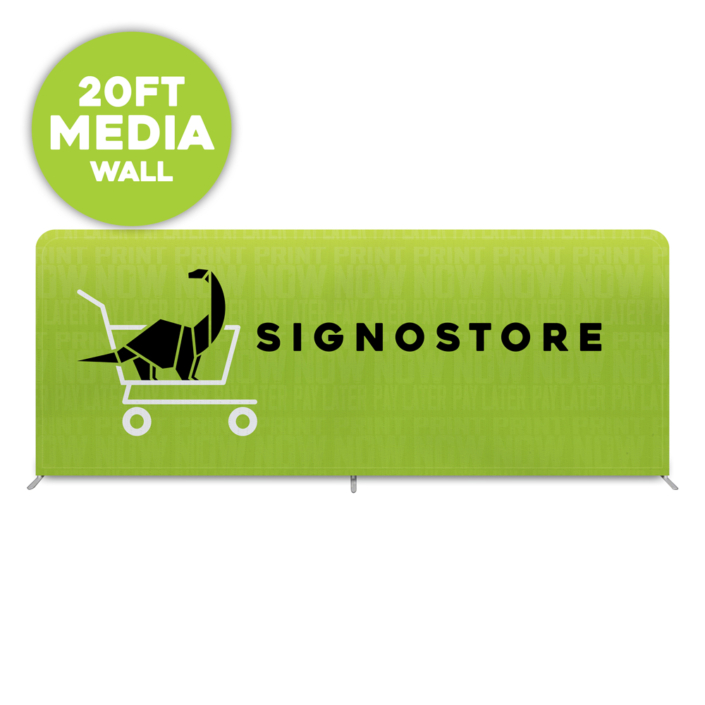 20ft Media Wall - Straight Tube | Signosaur Event Signage