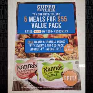 Super Butcher - 5 Meals for $55 Poster teardropbannerimagewithdignosaur