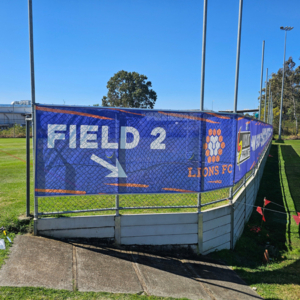 Richland Lions FC fence mesh banner Richland Lions FC fence mesh banner