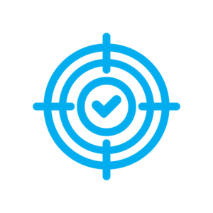 A crosshairs target icon with a checkmark in the middle