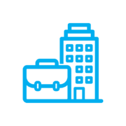 An icon of an office building and a briefcase
