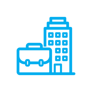 An icon of an office building and a briefcase