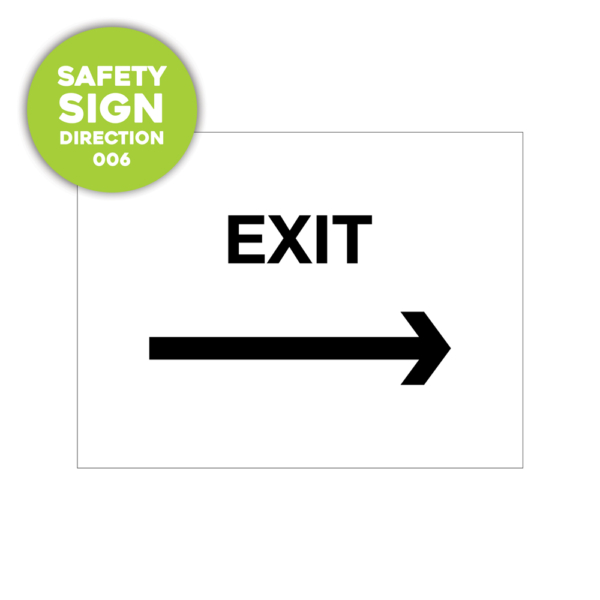 Safety Sign: exit, with an arrow facing right