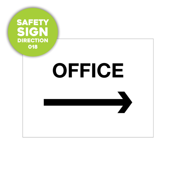 Safety Sign: office, with an arrow facing right