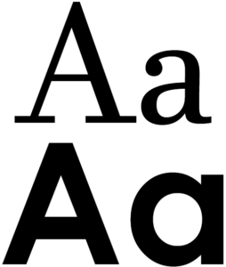 Typography An example of serif and san serif fonts