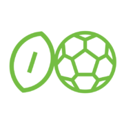 Icon of a football and soccer ball